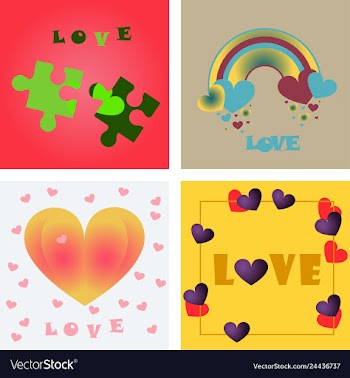 Greeting card of hearts vector image