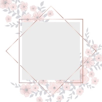 Greeting card with light pink flowers frame Free Vector
