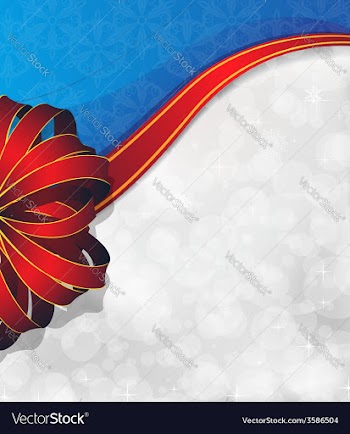 Greeting card with red bow and ribbon vector image