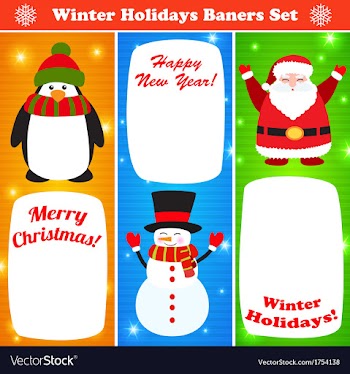 Greeting Christmas and New Year baners set vector image