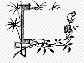 Greeting Love Illustration - Black and white bamboo blank border illustration 