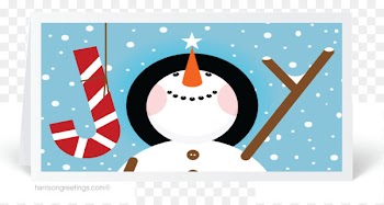 Greeting & Note Cards Christmas Day Holiday Christmas Cards - snowman cartoon 