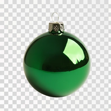 gren christmas ball white background