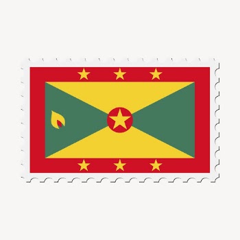 Grenada flag clipart, postage stamp | Free Vector - rawpixel