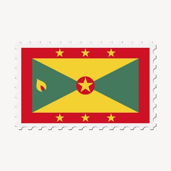 Grenada flag collage element, postage | Free PSD - rawpixel