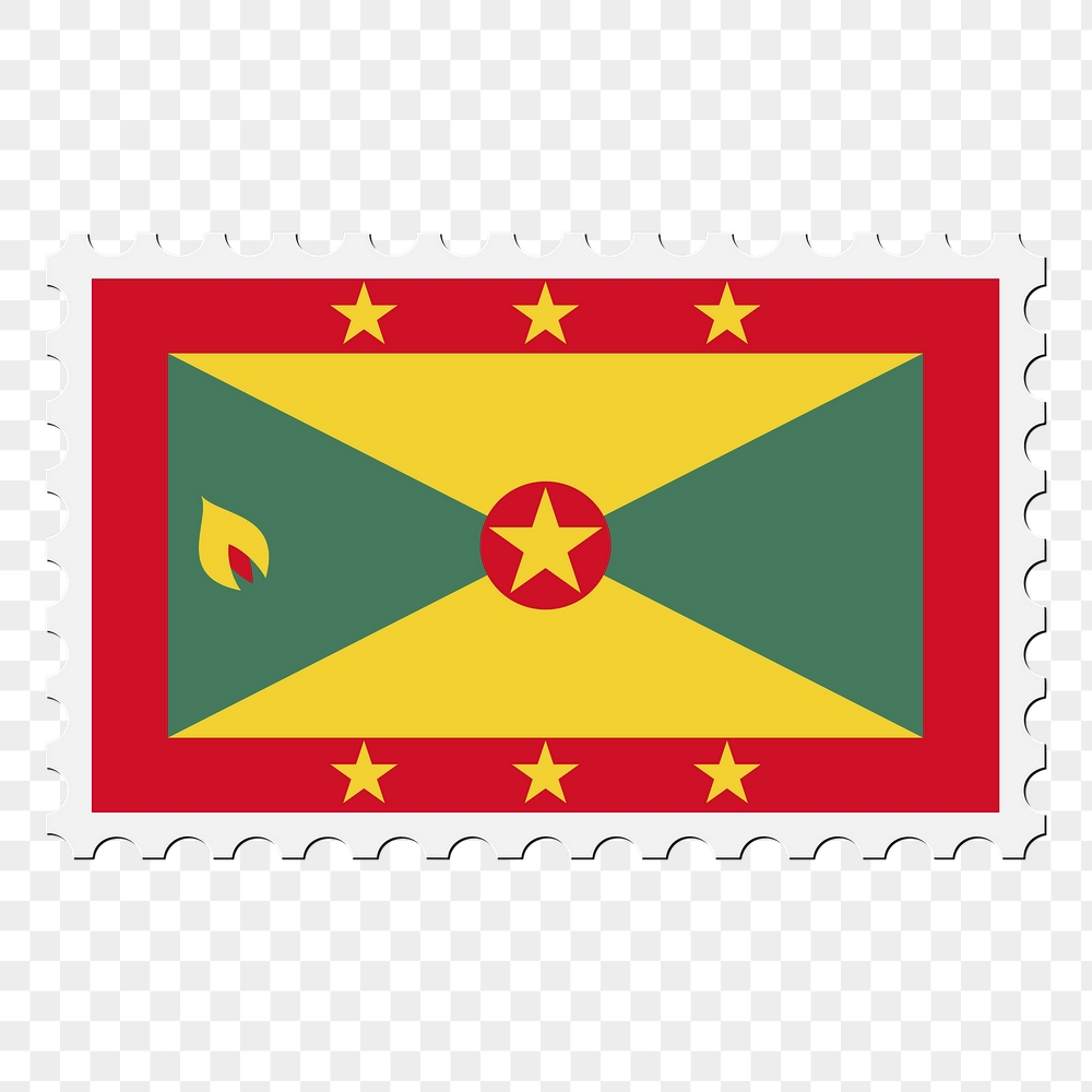Grenada flag png sticker, postage | Free PNG - rawpixel