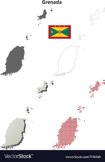 Grenada outline map set vector image