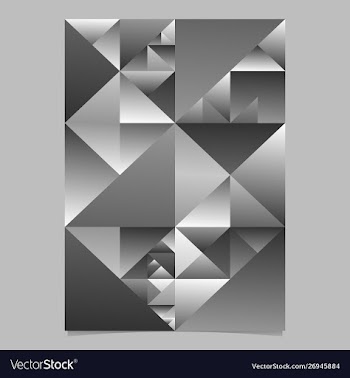 Grey abstract triangle page - monochrome brochure vector image