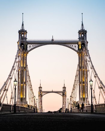 grey and black full-suspension bridge