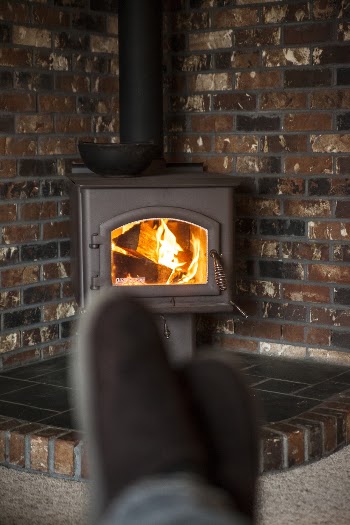 Grey and Black Wood Burner