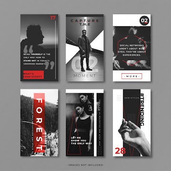 Grey and red instragram story template Free Psd