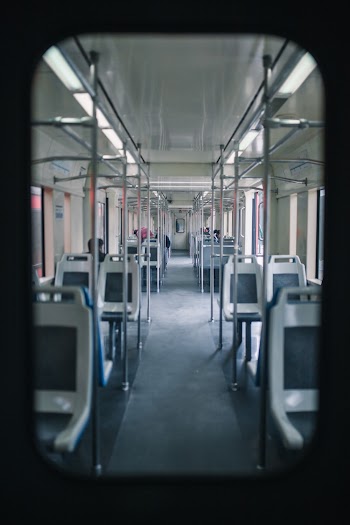 Grey and White train Interior