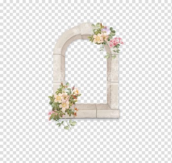 Grey arc window, Flower boxes transparent background PNG clipart