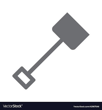grey beach shovel icon