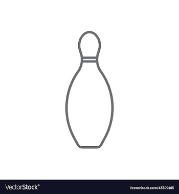 grey bowling pin line icon