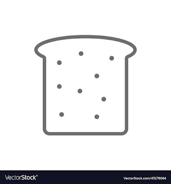 grey bread slice outline icon