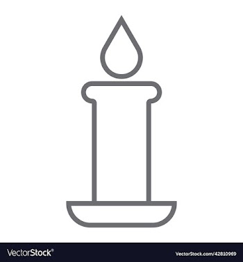 grey candle line art icon