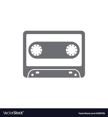 grey cassette solid icon