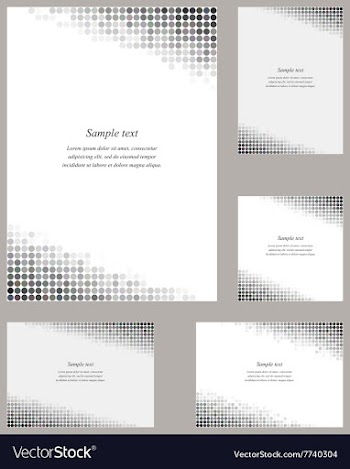 Grey circle mosaic page corner design template set vector image