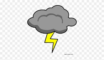 Grey Cloud And Lightening Free Png Clip Art Image - Clip Art