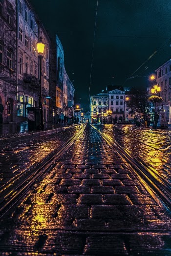 Grey Concrete Road at Night