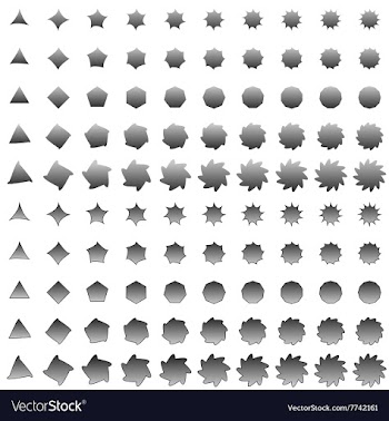 Grey deformed polygon shape collection vector image