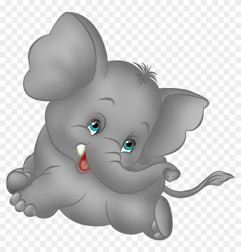 Grey Elephant Cartoon Free Clipart - Cute Baby Elephant Cartoon