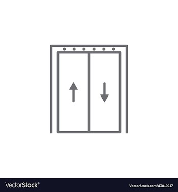 grey elevator line art icon