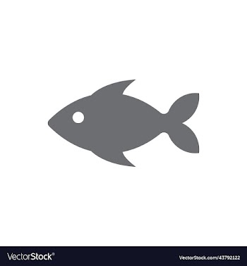 grey fish solid icon
