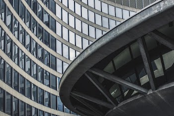 Grey Glass Front Building