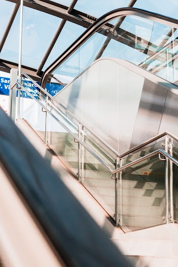 Grey Glass Hand Rail Staircase