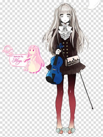 Grey-haired female anime character illustration transparent background PNG clipart