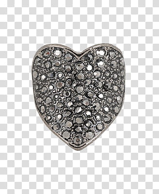 Grey heart black gemstone decor transparent background PNG clipart