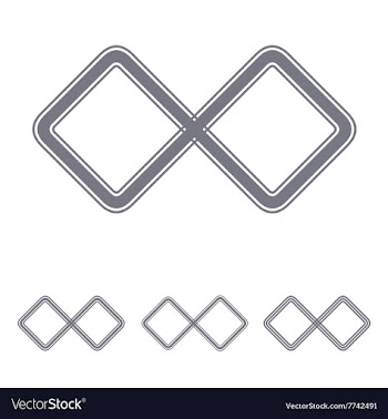 Grey infinite loop logo design set vector image