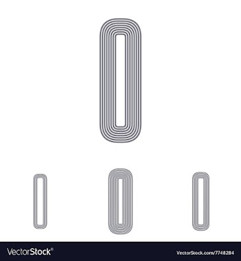 Grey letter i logo design set vector image