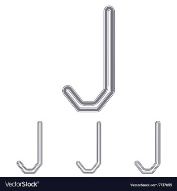 Grey letter j logo design set vector image