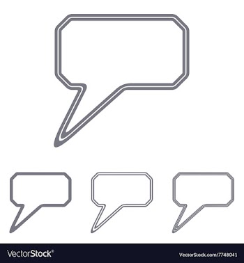Grey line comment logo design set vector image