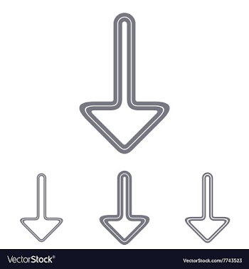 Grey line download logo design set vector image