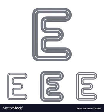 Grey line e logo design set vector image