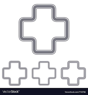 Grey line plus logo design set vector image