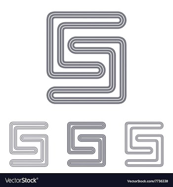 Grey line s logo design set vector image