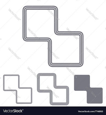 Grey line science logo design set vector image