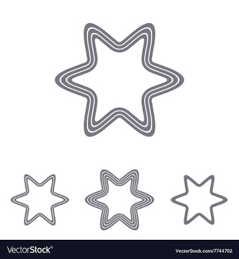 Grey line star logo design set vector image