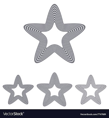 Grey line star logo design set vector image