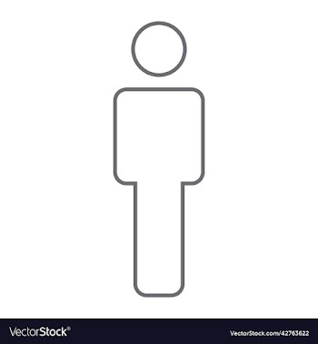 grey man line art icon