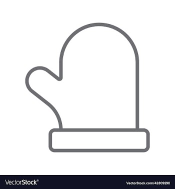 grey mitten line art icon