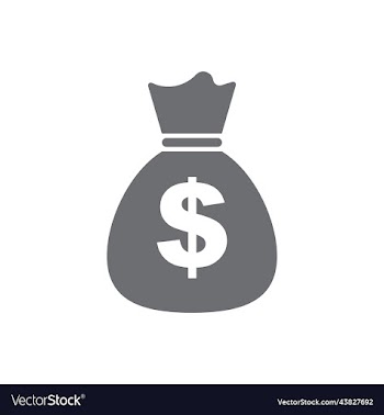 grey money bag solid icon