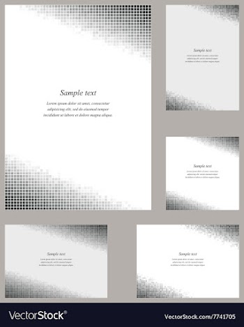 Grey mosaic page corner design template set vector image