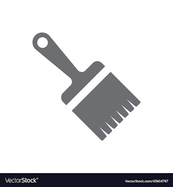 grey paint brush solid icon