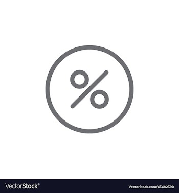grey percentage line icon